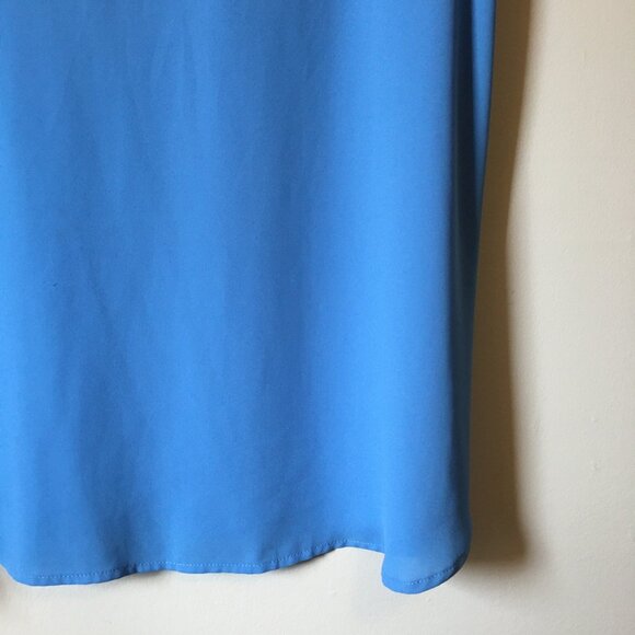 LOFT Perwinkle Blue Cut Out Flutter Sleeve Top - Picture 5 of 14